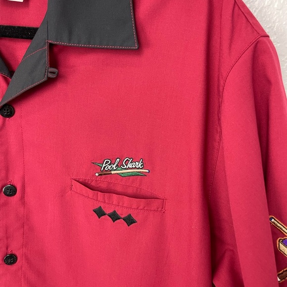 NWOT Disney’s Pool Shark Red Black Bowling Mickey And Goofy Shirt RARE - Picture 3 of 8